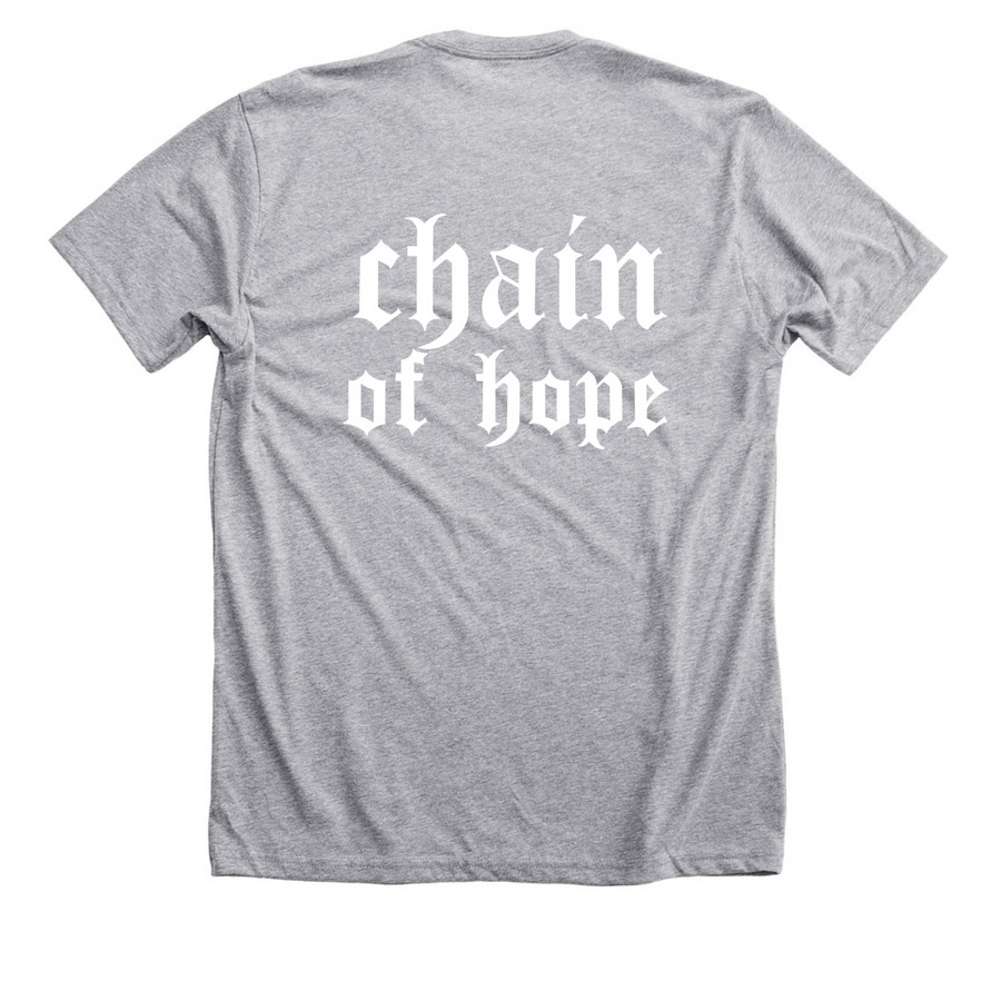 Feral - white, a Athletic Heather Premium Unisex Tee (back-view)