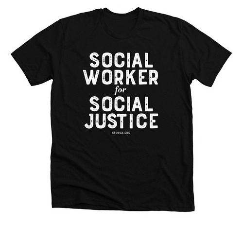 Social Worker for Social Justice, a Solid Black Blend Premium Unisex Tee
