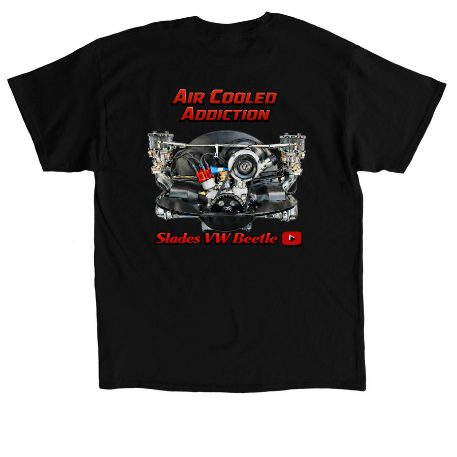 Men's Air Cooled Addict Shirts, a Black Classic Unisex Tee (back-view)