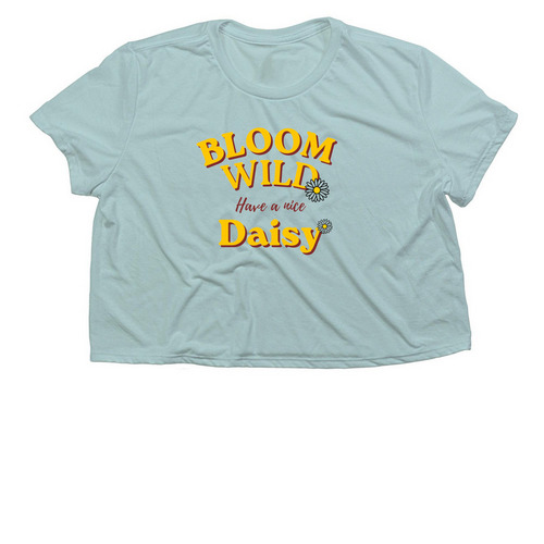 Crop Tops, a Dusty Blue Women?s Flowy Cropped Tee