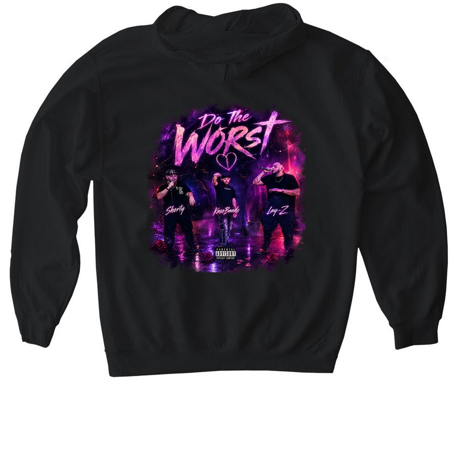 Do The Worst Hoodie + T-Shirt, a Black Gildan Softstyle Pullover Hoodie (back-view)