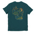 Classic Logo + Map of WI - Shirts and Hoodies, a Deep Sea Green Allmade Organic Cotton Unisex Tee (back-view)