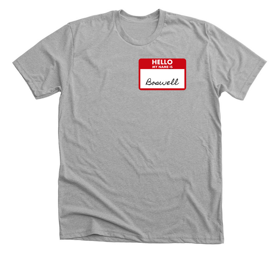 Fill-in Nametag Tee, a Athletic Heather Premium Unisex Tee