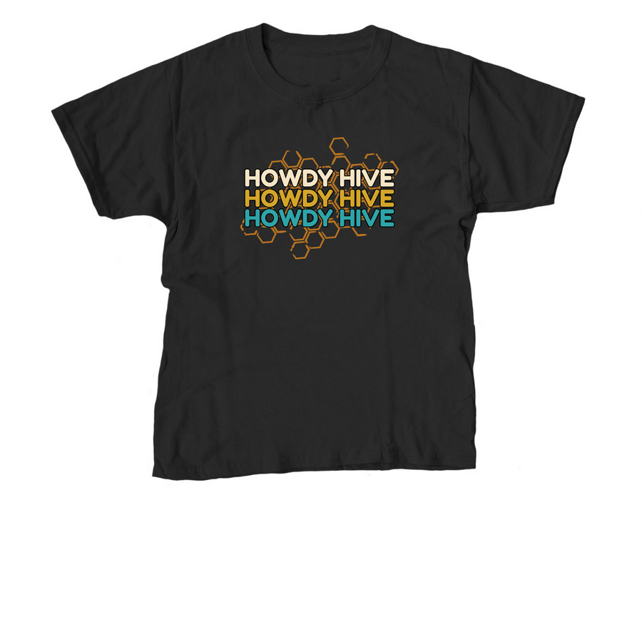 Howdy Hive- Honey Comb, a Black Youth Unisex Tee