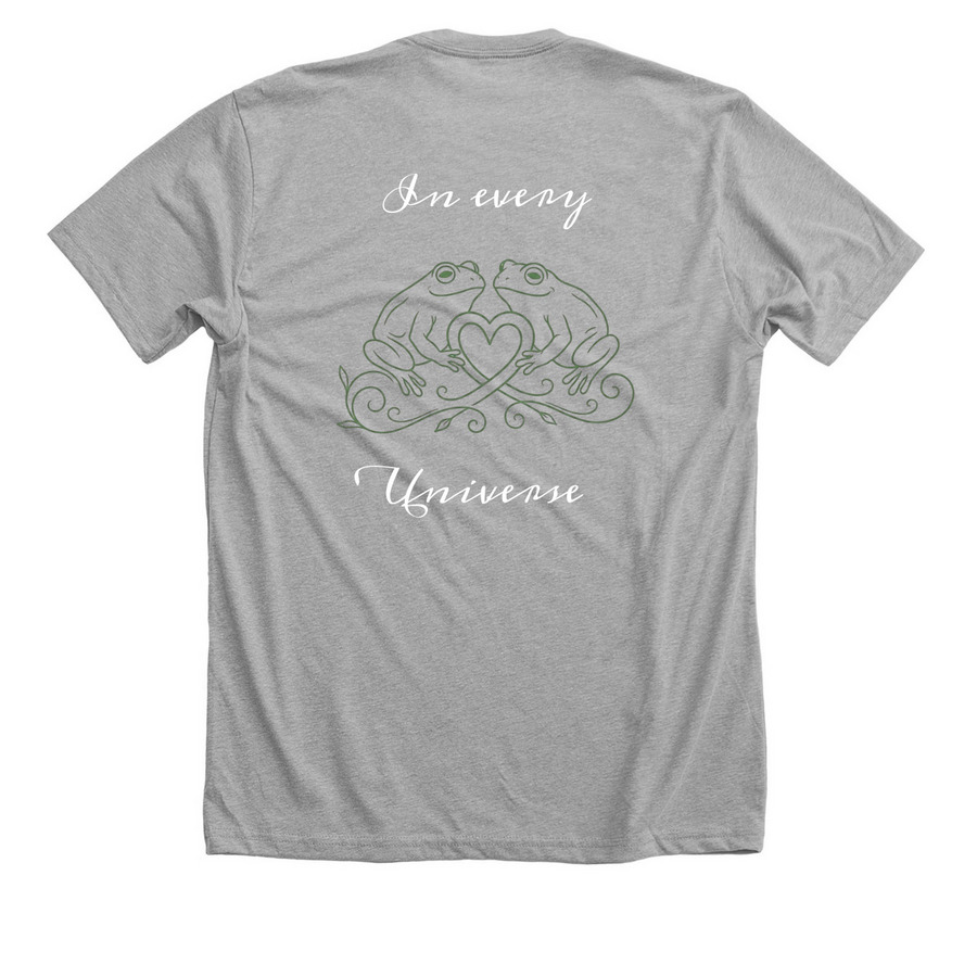 Two Frogs, a Athletic Heather Premium Unisex Tee (back-view)