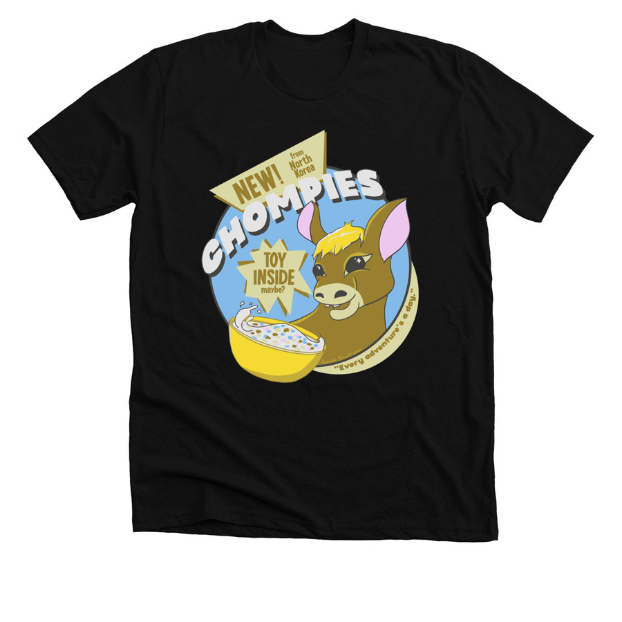 Chompies Short-sleeve Unisex T-Shirt in Black, a Solid Black Blend Premium Unisex Tee