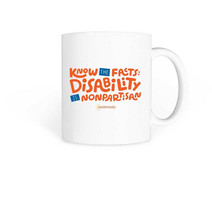 "Disability is Nonpartisan" Mugs, a White Coffee Mug