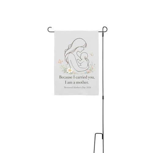 Because I carried you yard flag, a White 12" x 18" Yard Flag with Stake
