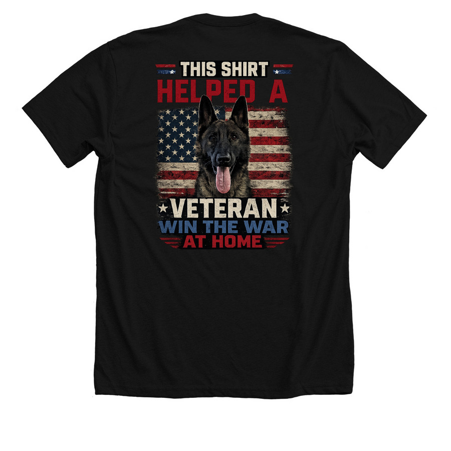 Helping Veterans Win The War At Home, a Solid Black Blend Premium Unisex Tee (back-view)