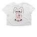 The Club's Lingo Collection&nbsp;, a White Women?s Flowy Cropped Tee (back-view)