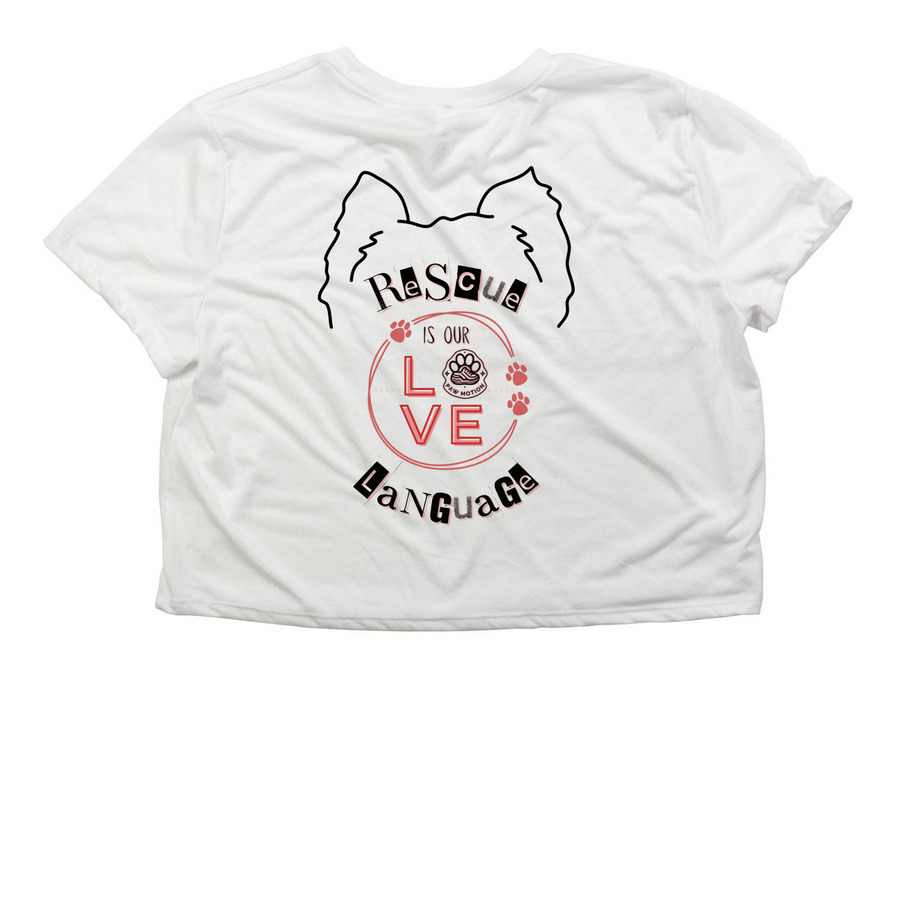 The Club's Lingo Collection&nbsp;, a White Women?s Flowy Cropped Tee (back-view)
