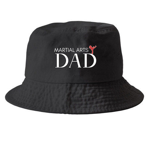 Martial Art Girl Dad Hats, a Black Printed Bucket Hat