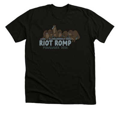 Support a RIOT Romp!, a Black Heather Premium Unisex Tee