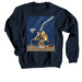 Bigfoot harvests geoducks, a Navy Crewneck Sweatshirt