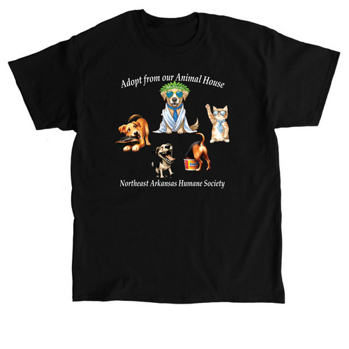 Adopt from our Animal House, a Black Classic Unisex Tee