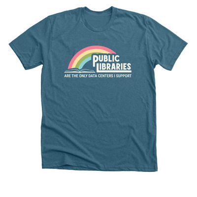 Public Libraries Over Data Centers, a Heather Deep Teal Premium Unisex Tee