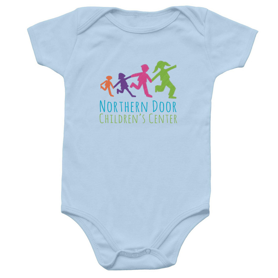 Classic Logo + Core Values Onesie (Baby), a Light Blue Infant Onesie