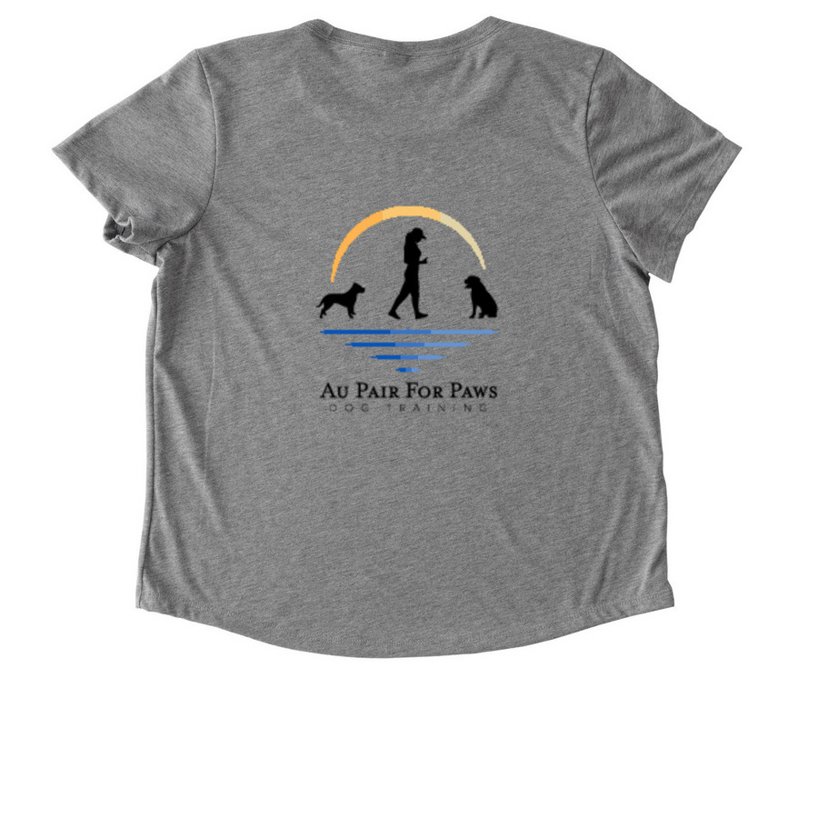 Train Your Dog., a Aluminum Grey Allmade Eco Triblend Women?s Scoop Neck Tee (back-view)