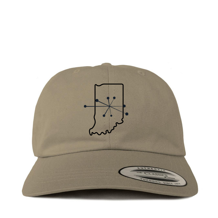Indy Crossing Hat, a Khaki Printed Classic Baseball Cap