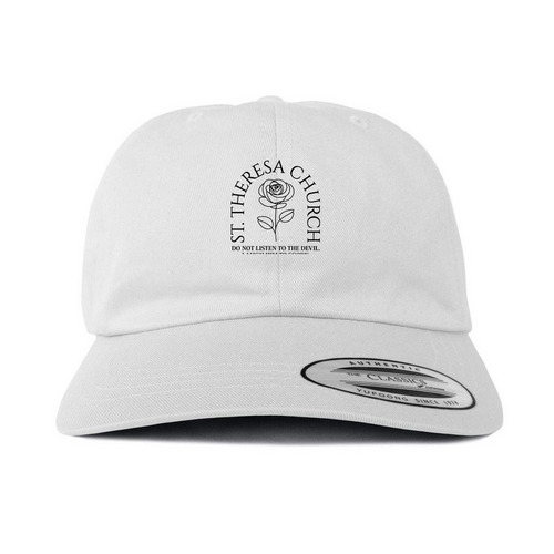 St. Theresa Church White Hat, Rose, a White Printed Classic Baseball Cap