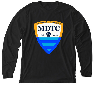 MDTC LARGE LOGO LONG SLEEVE SHIRT, a Solid Black Blend Premium Long Sleeve Tee