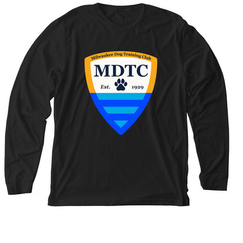 MDTC LARGE LOGO LONG SLEEVE SHIRT, a Solid Black Blend Premium Long Sleeve Tee