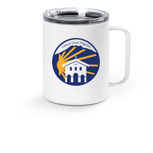 Stainless Steel Travel Mug, a White Stainless Steel Travel Mug