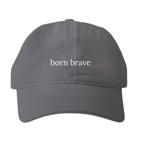 Born Brave Hat, a Smoke Printed Pigment Dye Baseball Cap