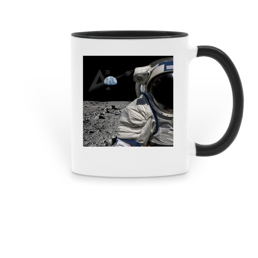 Analog Astronaut Mug, a Black Two-Tone Ceramic Mug