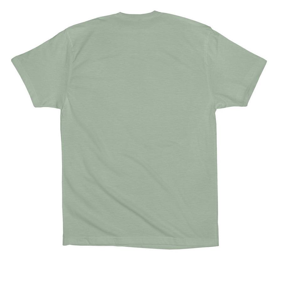 Big Blind Bear, a Dusty Blue Premium Cotton Tee (back-view)