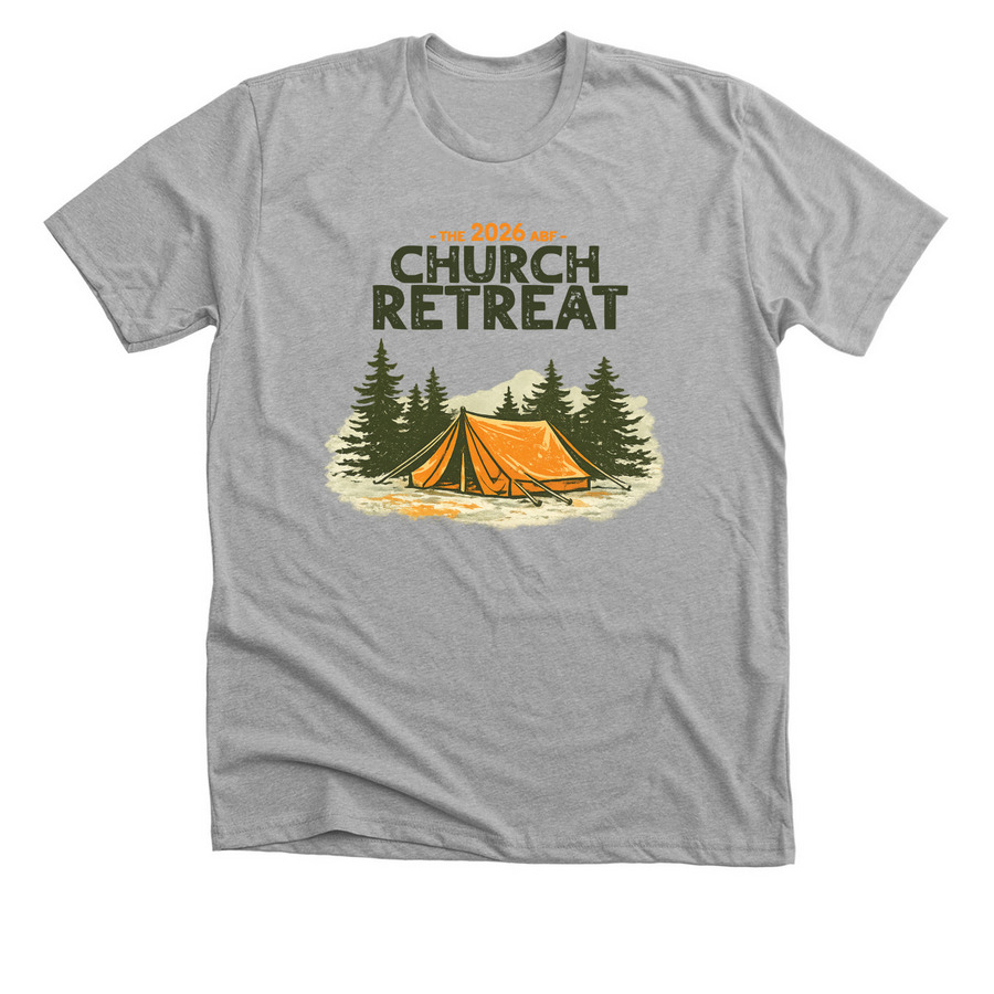ABF Church Retreat '26, a Athletic Heather Premium Unisex Tee