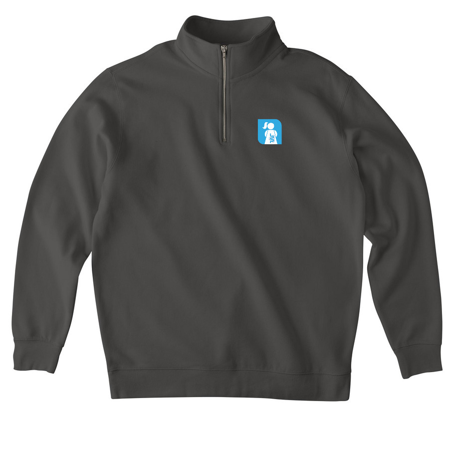 Girls With Guts - New Logo, a Asphalt Midweight Quarter Zip Pullover