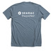 Made by Refugees. Period., a Heather Slate Premium Unisex Tee (back-view)