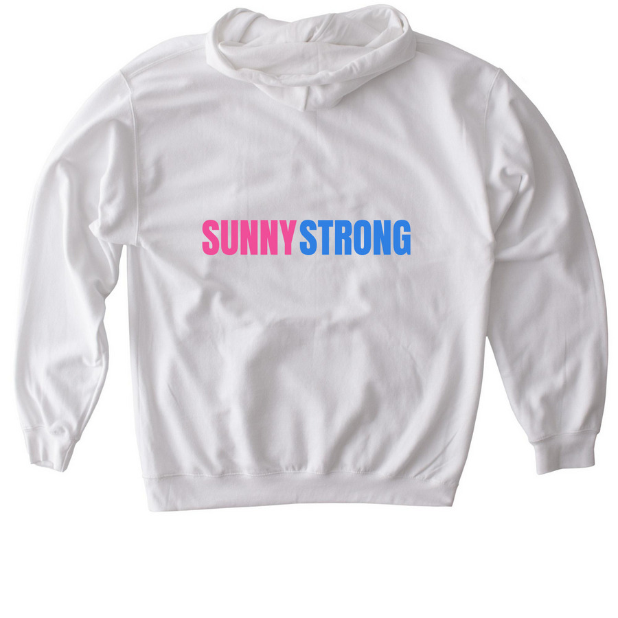 Sunny Strong: Baltimore Ravens Edition, a White Gildan Softstyle Pullover Hoodie (back-view)