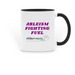 Ableism Fighting Fuel, a Black Two-Tone Ceramic Mug