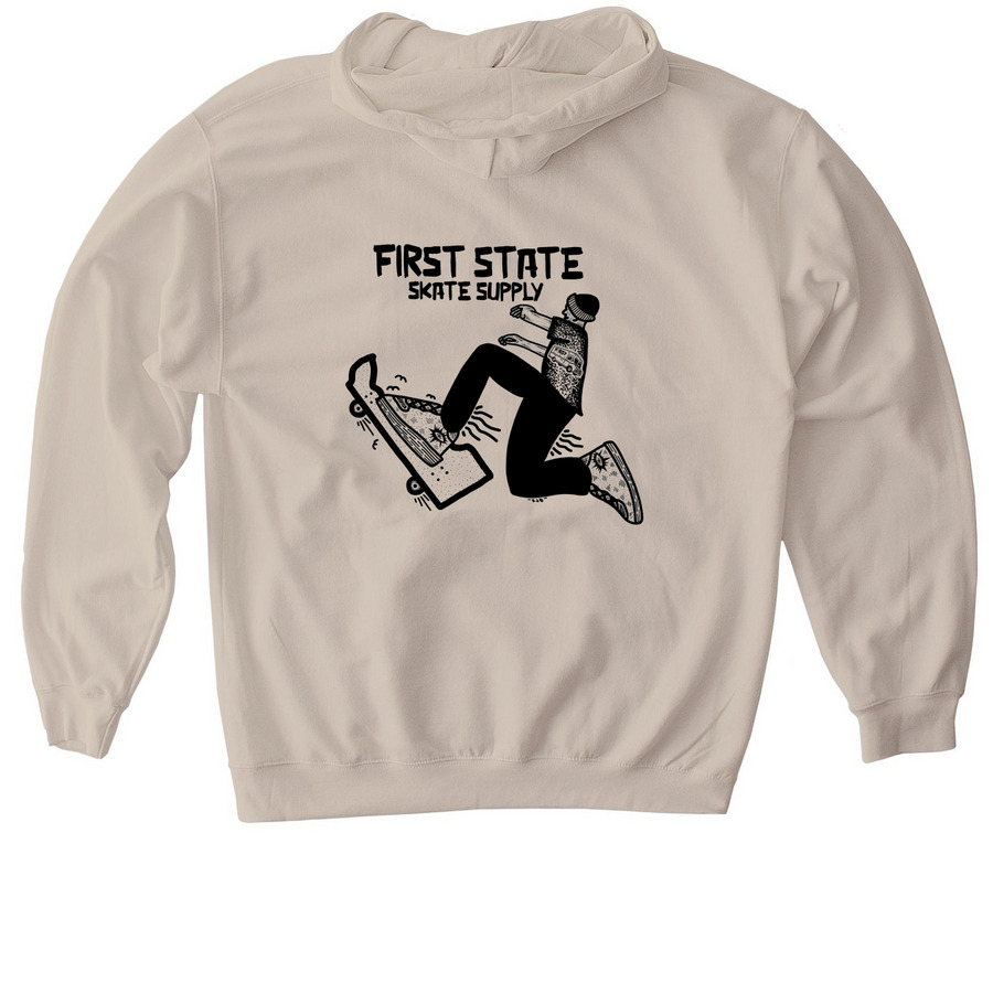 Delaware Pusher, a Sand Gildan Softstyle Pullover Hoodie (back-view)