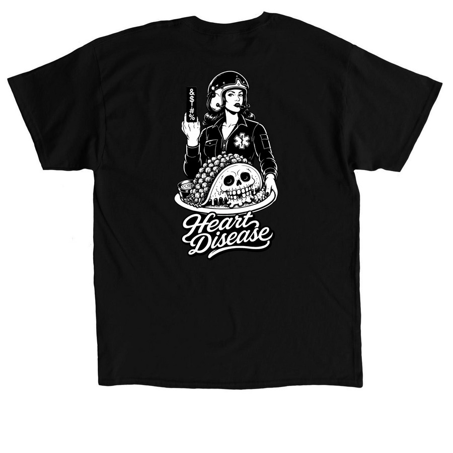 F@$! Heart Disease&nbsp;, a Black Classic Unisex Tee (back-view)
