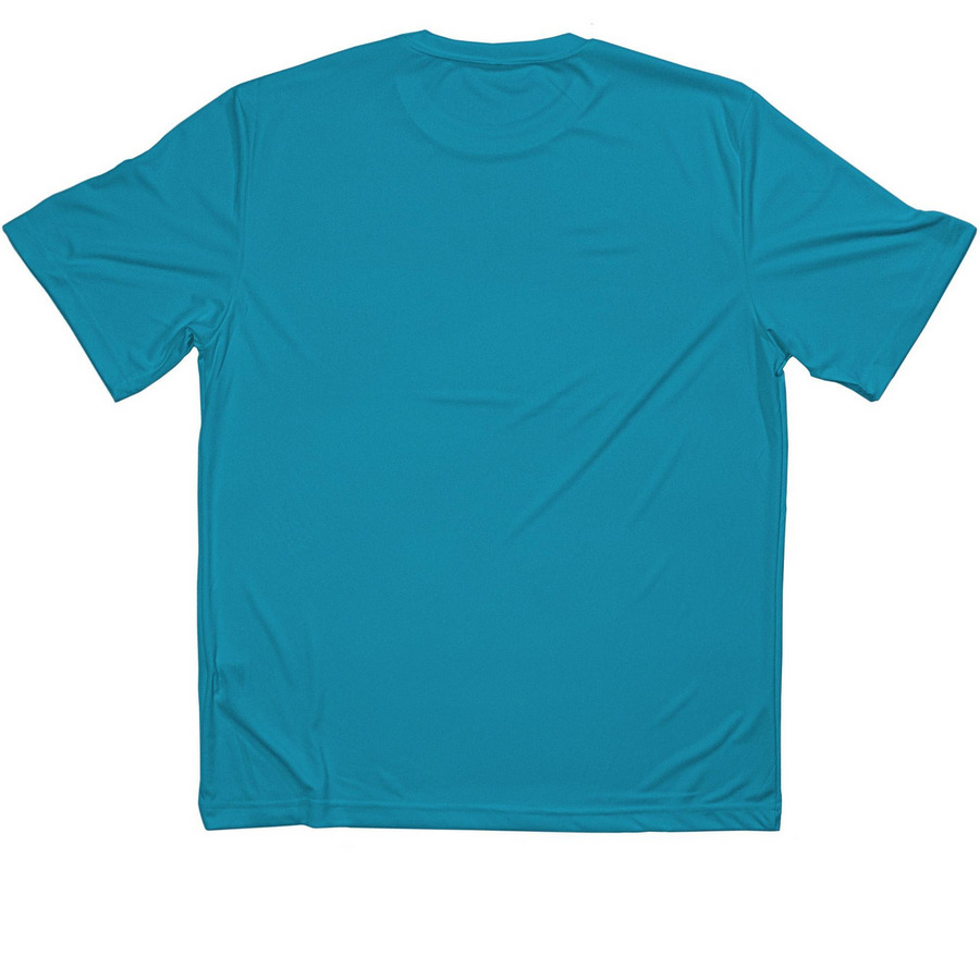 Athletic Fit, a Atomic Blue Classic Performance Tee (back-view)