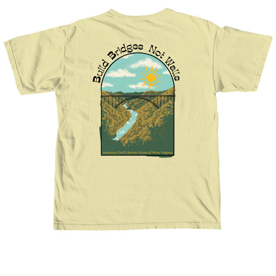 Build Bridges Tee, a Butter Comfort Colors Unisex Tee (back-view)