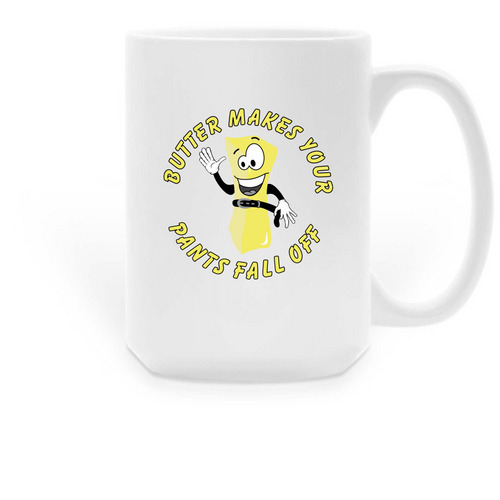 Butter Bob Coffee Mugs, a White Large Coffee Mug