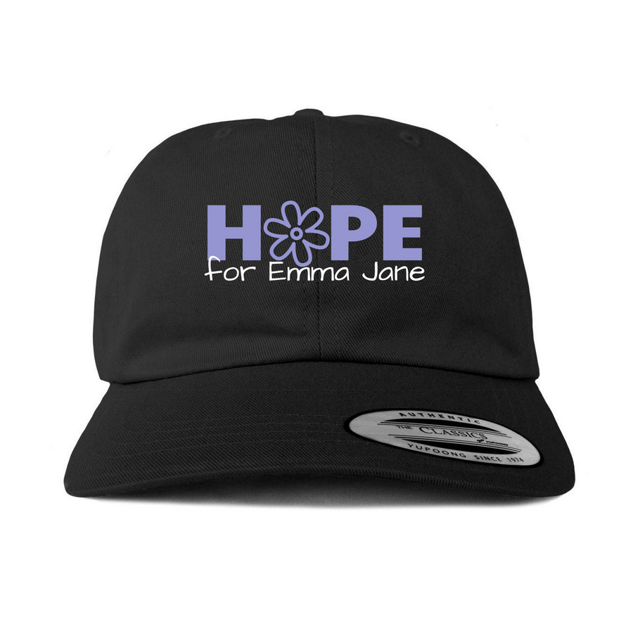 Hope for Emma Jane hat, a Black Printed Classic Baseball Cap