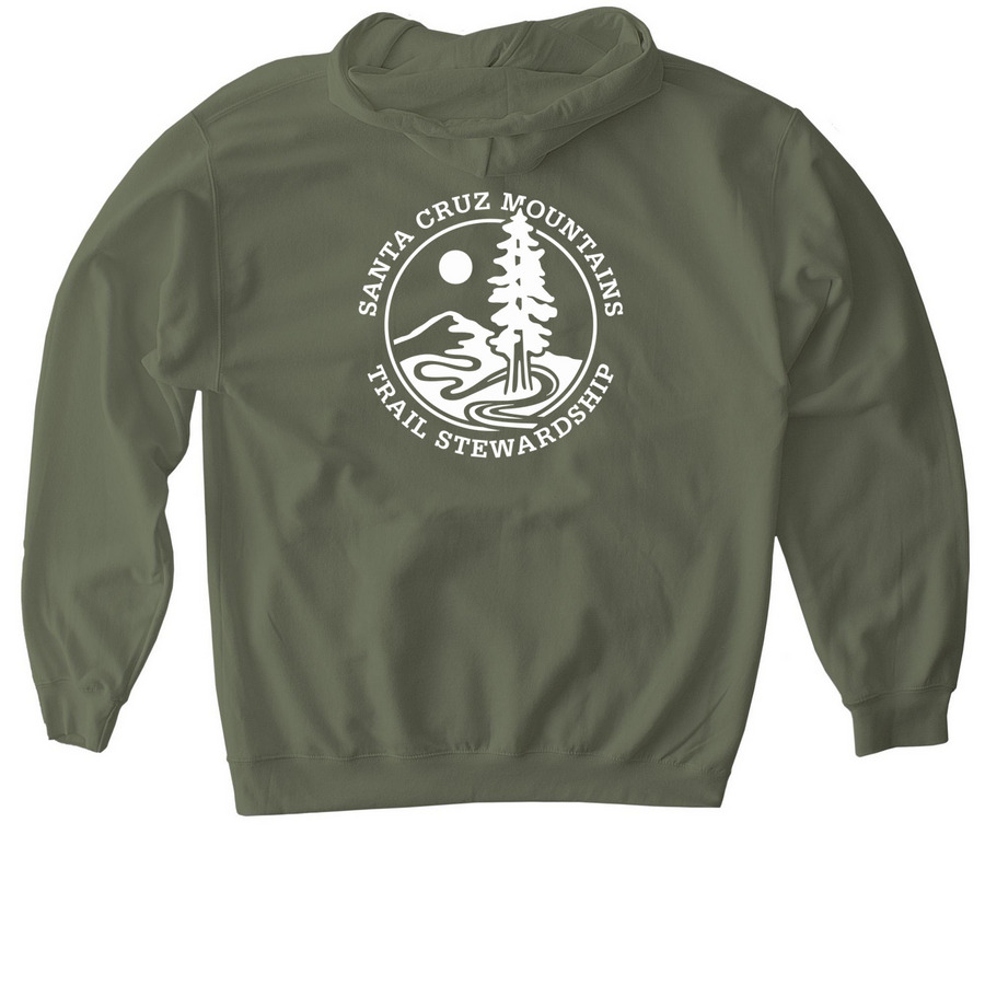 SCMTS - Unisex Tops, a Military Green Gildan Softstyle Pullover Hoodie (back-view)