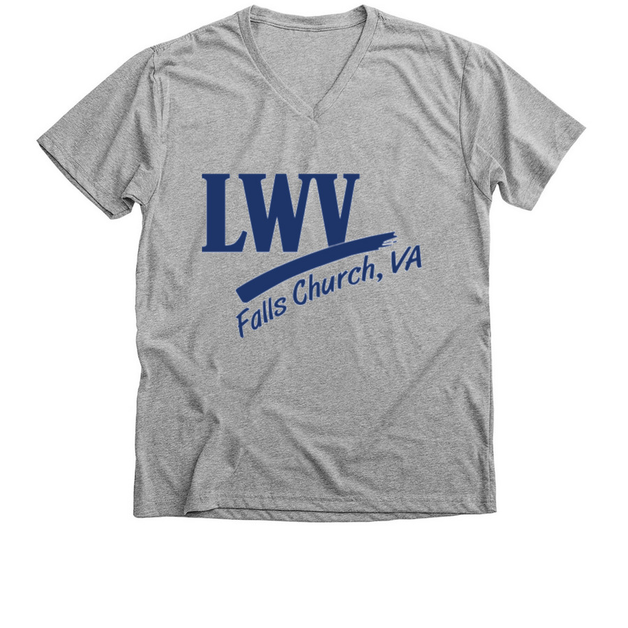 LWV Falls Church Shirts - Grey & Navy, a Athletic Heather Premium V-Neck Tee