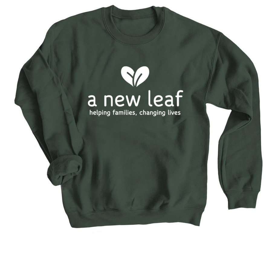 A New Leaf Dark Green Shirts, a Forest Crewneck Sweatshirt