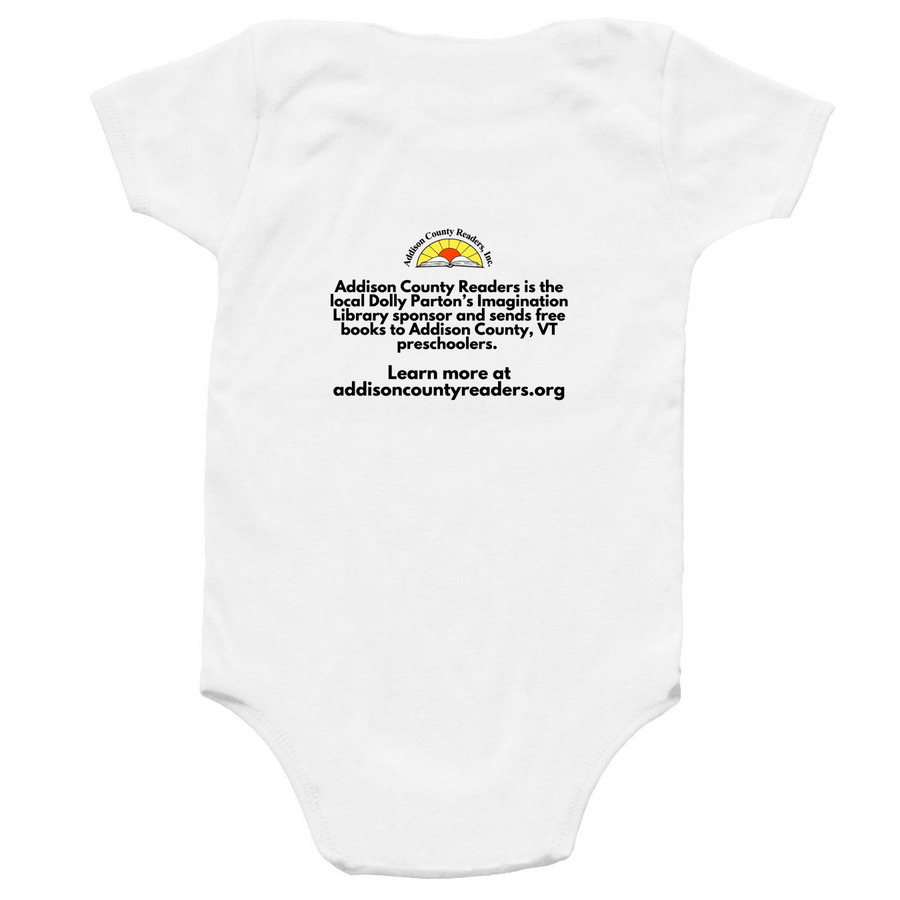 Baby Future Bookworm Onesie, a White Infant Onesie (back-view)