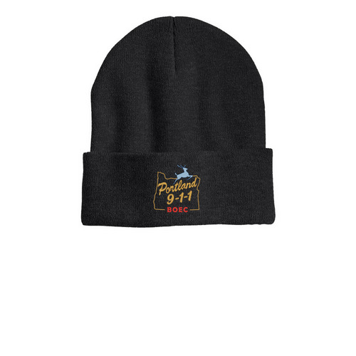 911 STAG BEANIES, a Heather Charcoal Printed Cuffed Beanie