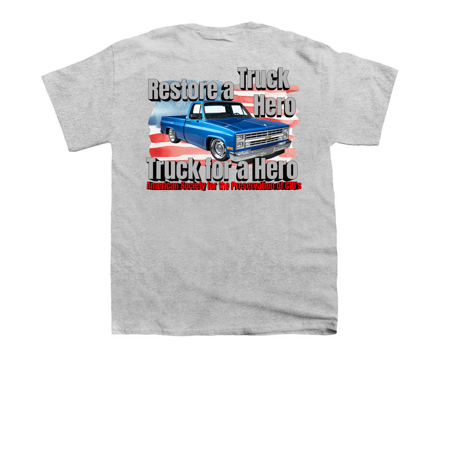 Truck for a Hero, a Sport Grey Youth Unisex Tee (back-view)