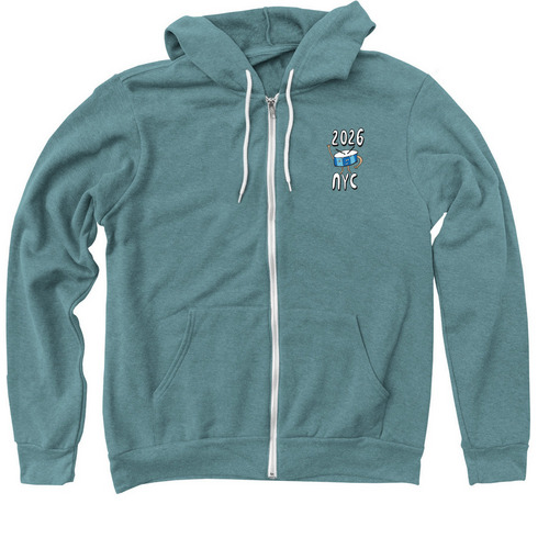 SummerStage Zip-Up, a Heather Deep Teal Zip Up Hoodie