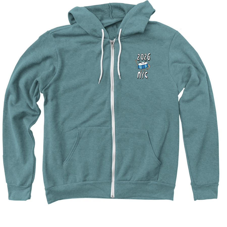 SummerStage Zip-Up, a Heather Deep Teal Zip Up Hoodie
