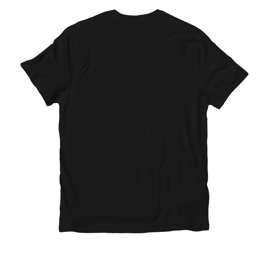 Migration is Brave and Beautiful, a Deep Black Allmade Organic Cotton Unisex Tee (back-view)
